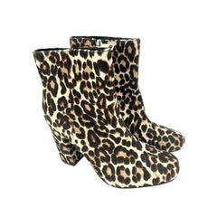 Charles David Studio Leopard Calf Hair Leather Ankle Booties