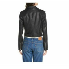Levi's Black Faux Leather Belted Asymmetrical Motorcycle Jacket