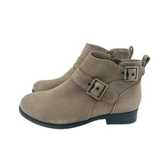 Vionic Logan Round-Toe Buckle Accent Ankle Booties - Store Display