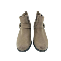 Vionic Logan Round-Toe Buckle Accent Ankle Booties - Store Display