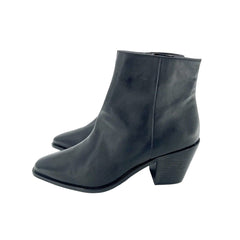 Treasure & Bond Dustin Black Leather Pull On Heeled Ankle Boots