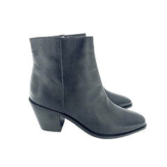 Treasure & Bond Dustin Black Leather Pull On Heeled Ankle Boots