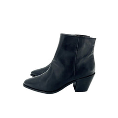Treasure & Bond Dustin Black Leather Pull On Heeled Ankle Boots