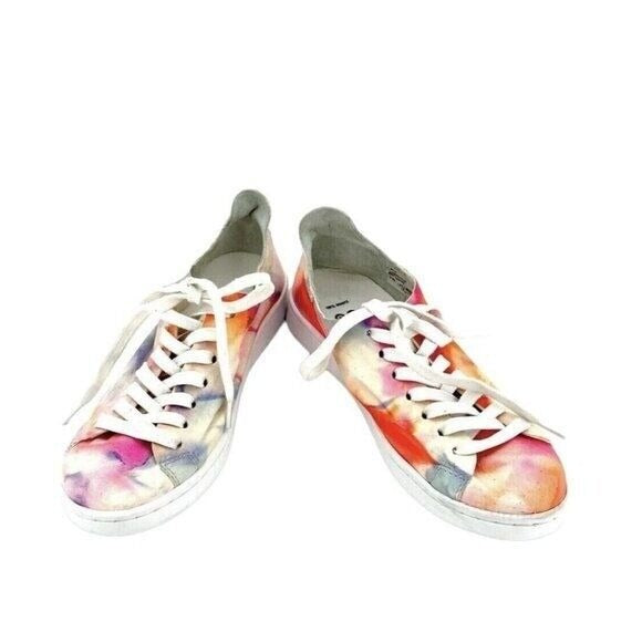 SCHUTZ Sneakers Tie Dye Neon Soft Suede Leather Tennis Shoes SZ 6.5 NEW SH14