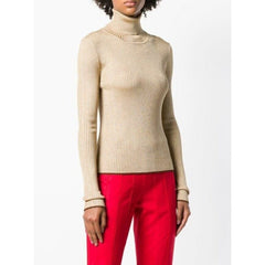 Marco De Vicenzo Gold Lurex Turtleneck Sweater