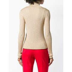 Marco De Vicenzo Gold Lurex Turtleneck Sweater
