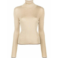 Marco De Vicenzo Gold Lurex Turtleneck Sweater
