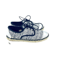 Cuplé Lace Up Espadrille Shoes Silver Metallic Flats