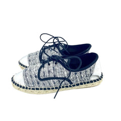 Cuplé Lace Up Espadrille Shoes Silver Metallic Flats