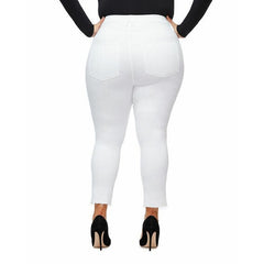 Good American Good Legs Cascade Raw Hem Skinny White Jeans