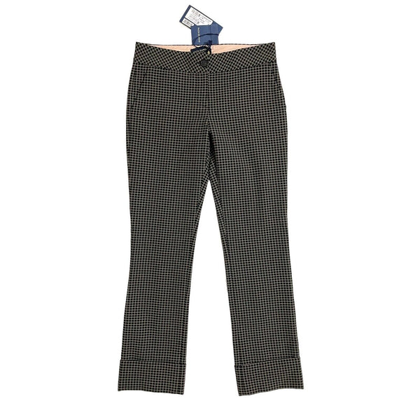 Piazza Sempione Scarlett Straight Leg Ankle Crop Pant Black Check Print
