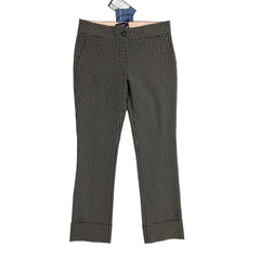 Piazza Sempione Scarlett Straight Leg Ankle Crop Pant Black Check Print