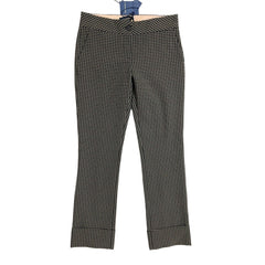 Piazza Sempione Scarlett Straight Leg Ankle Crop Pant Black Check Print