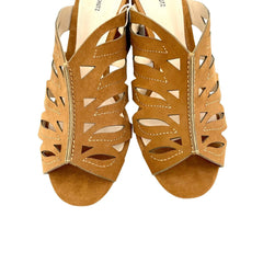 Schutz Brown Suede Leather Open Toe Slip On Sandals