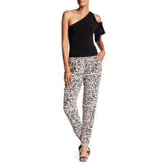 Joie Salma Animal Print Silk Joggers