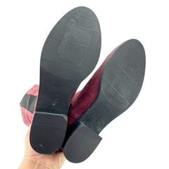 Cole Haan Burgundy Suede Leather Stretch Riding Boots