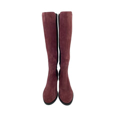 Cole Haan Burgundy Suede Leather Stretch Riding Boots