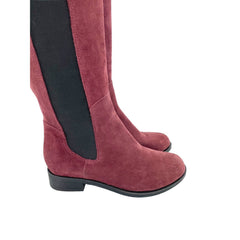 Cole Haan Burgundy Suede Leather Stretch Riding Boots