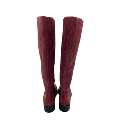 Cole Haan Burgundy Suede Leather Stretch Riding Boots