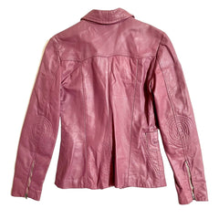 Vera Pelle Purple Leather Blazer