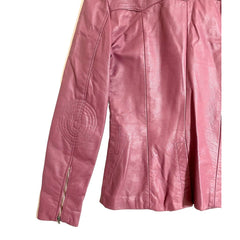 Vera Pelle Purple Leather Blazer