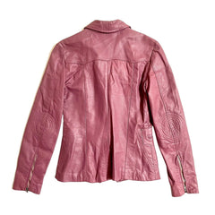 Vera Pelle Purple Leather Blazer