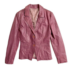 Vera Pelle Purple Leather Blazer