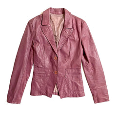 Vera Pelle Purple Leather Blazer