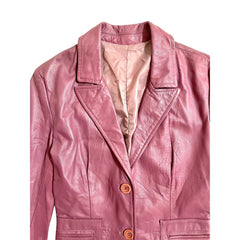 Vera Pelle Purple Leather Blazer