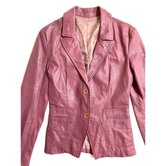 Vera Pelle Purple Leather Blazer