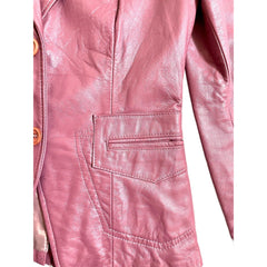 Vera Pelle Purple Leather Blazer