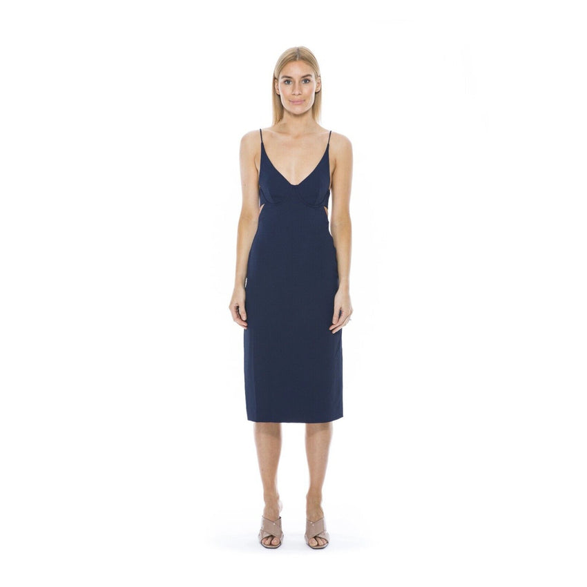Dion Lee Navy Blue Fitted Bra Cocktail Dress