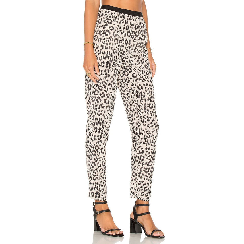 Joie Salma Animal Print Silk Joggers