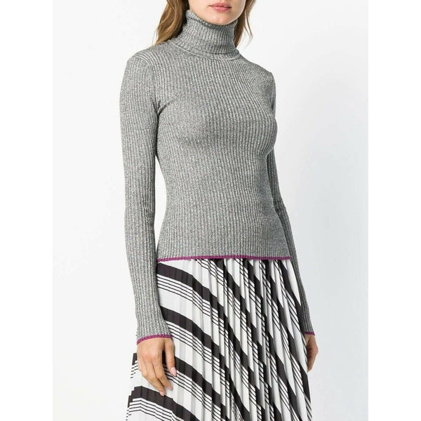 Marco De Vicenzo Silver Lured Turtleneck Sweater