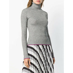 Marco De Vicenzo Silver Lured Turtleneck Sweater