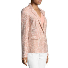 Lafayette 148 Lyndon Linen Jacquard Blazer Pink Blush