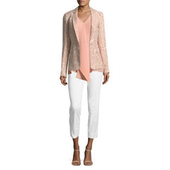 Lafayette 148 Lyndon Linen Jacquard Blazer Pink Blush