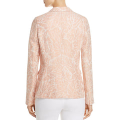Lafayette 148 Lyndon Linen Jacquard Blazer Pink Blush