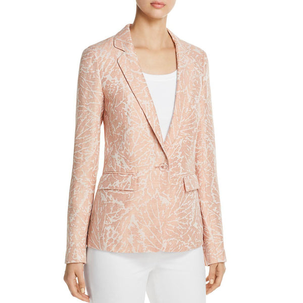 Lafayette 148 Lyndon Linen Jacquard Blazer Pink Blush
