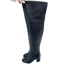 Via Spiga Finlay Black Leather Tall Over The Knee Boots
