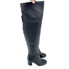 Via Spiga Finlay Black Leather Tall Over The Knee Boots