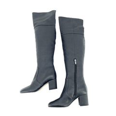Via Spiga Finlay Black Leather Tall Over The Knee Boots