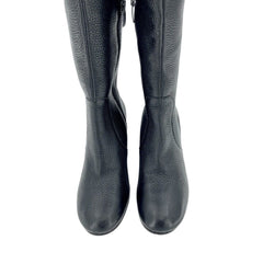 Via Spiga Finlay Black Leather Tall Over The Knee Boots