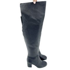 Via Spiga Finlay Black Leather Tall Over The Knee Boots