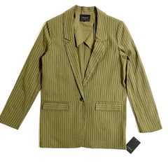 FRNCH Green Pin Stripe One Button Casual Career Blazer