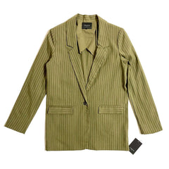 FRNCH Green Pin Stripe One Button Casual Career Blazer