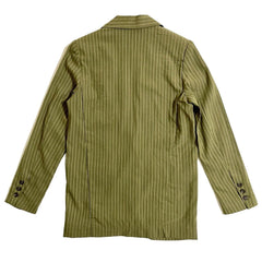 FRNCH Green Pin Stripe One Button Casual Career Blazer