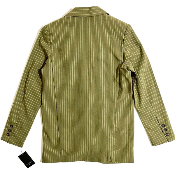 FRNCH Green Pin Stripe One Button Casual Career Blazer