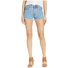 Levi's Dottie Blue Cutoff Denim Shorts Fringe Hem