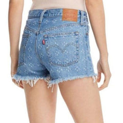 Levi's Dottie Blue Cutoff Denim Shorts Fringe Hem